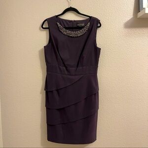 COPY - Connected Formal Sleeveless Layered Dress,Embellished Round Collar